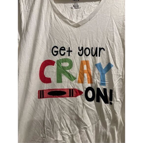 Get Your Cray On Women's V-neck size Large - Picture 2 of 2